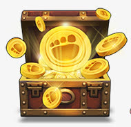 手绘金色宝箱金币免抠