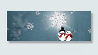 唯美场景雪花雪人免抠