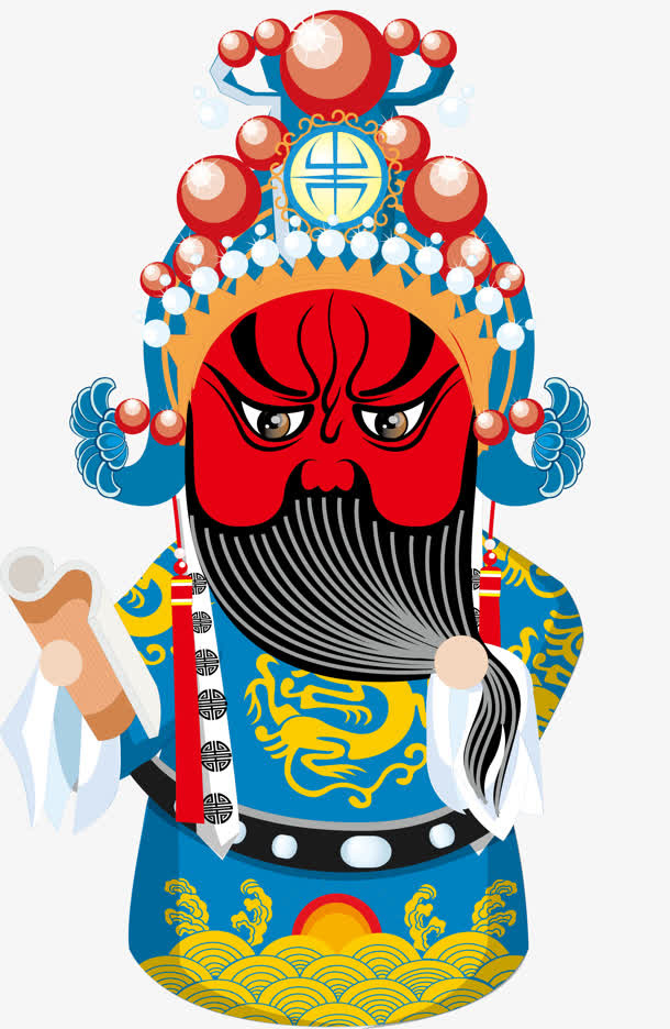 中国风喜剧卡通戏剧演戏脸谱免抠