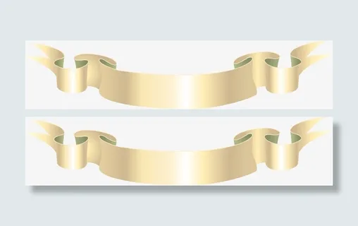 金属绸带渐变标签栏免抠