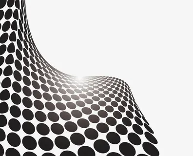 矢量时尚黑色波点科技感曲线造型免抠 矢量时尚黑色波点科技感曲线造型免抠