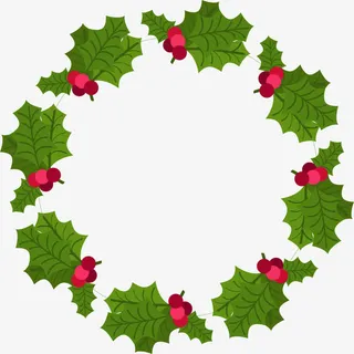 卡通圣诞节花环边框免抠