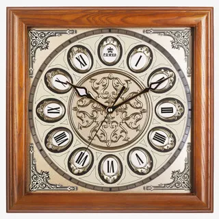 方形实木挂钟免抠