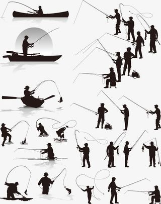 矢量钓鱼主题元素设计素材免抠