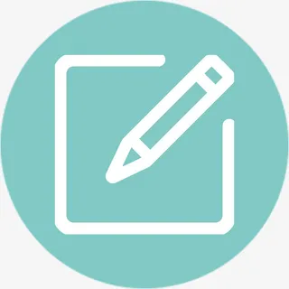 图标 意见反馈 蓝色 白色 铅笔 纸张免抠