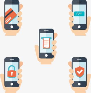 矢量手绘手机支付免抠