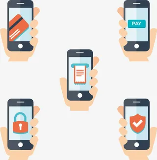 矢量手绘手机支付免抠