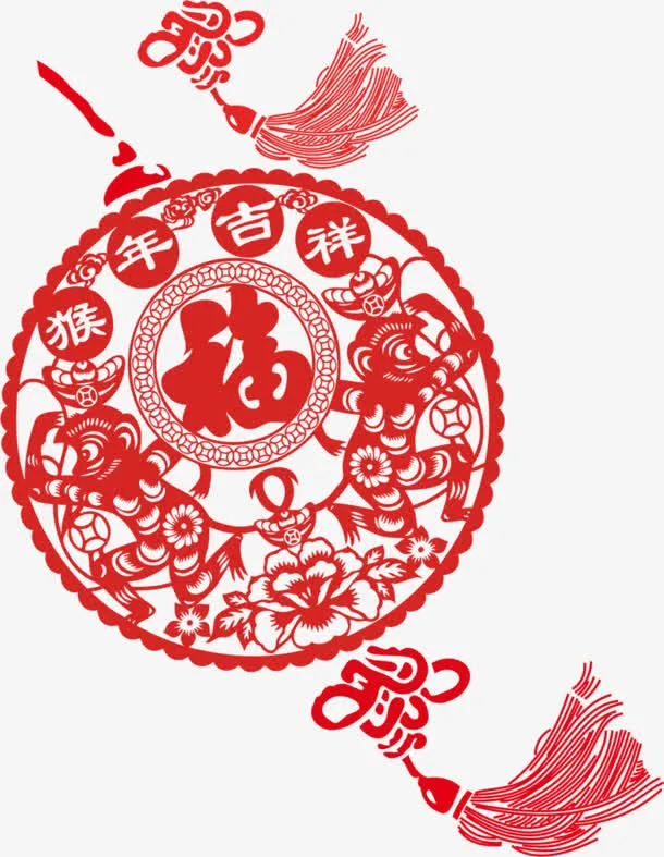 中国风中国结剪纸免抠