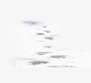 雪地中的脚印免抠