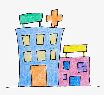 原创手绘卡通医院免抠 原创手绘卡通医院免抠