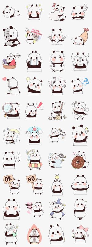 可爱熊猫表情免抠