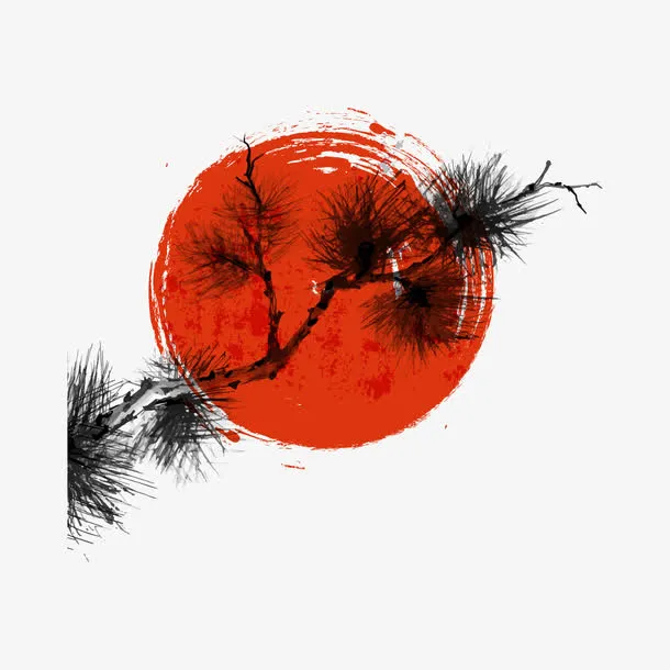 中国风水墨画免抠