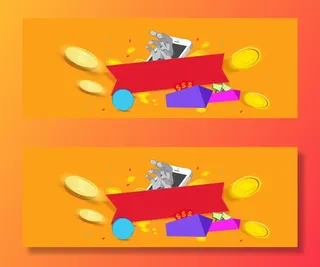 电商促销金币背景banner免抠