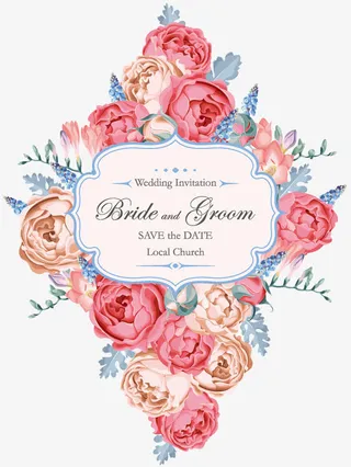 唯美花朵花卉装饰边框矢量素材免抠