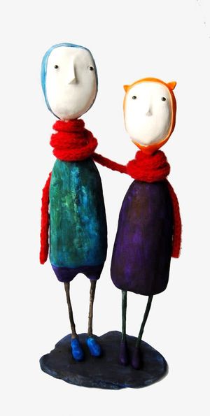 2个恋爱中的孩子装饰品免抠