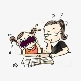 因为作业烦恼的小孩免抠 因为作业烦恼的小孩免抠