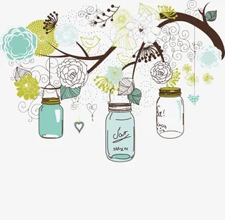 挂在树上的许愿瓶免抠