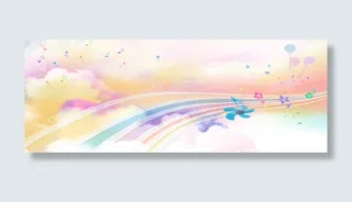 多彩卡通背景海报