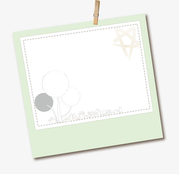 手绘绿色边框免抠