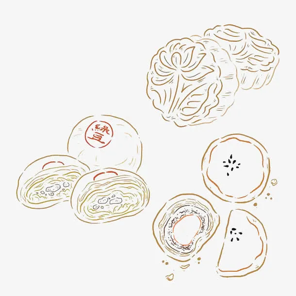 线稿月饼免抠