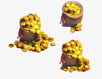钱币图案大气 金币 金袋免抠