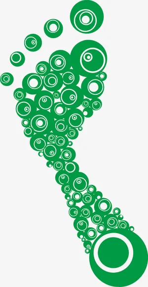 绿色圆点脚印素材免抠