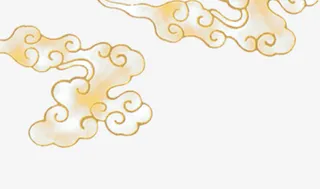 祥云纹理彩色元素免抠