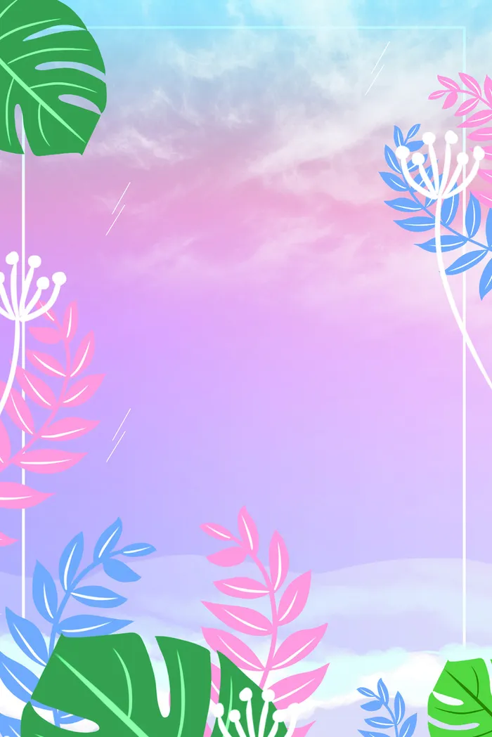 彩色简约春天花朵高清