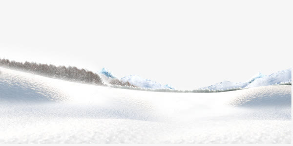 白色冬季雪地免抠