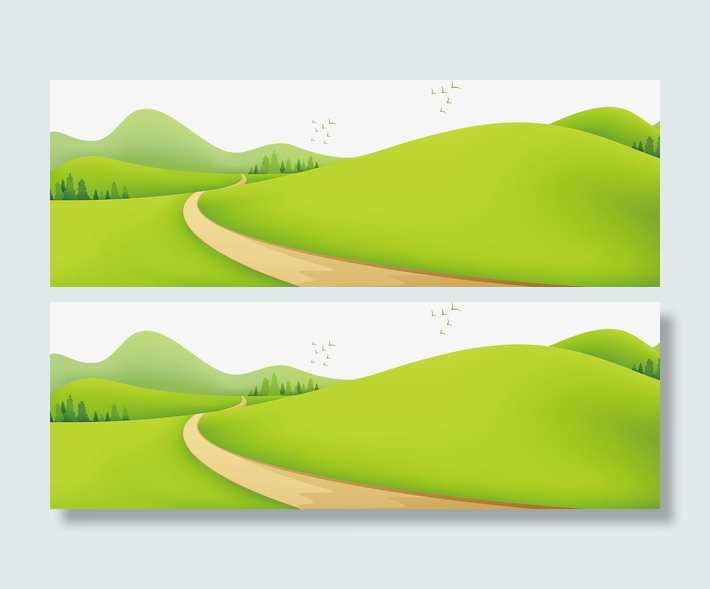 春天 田野 山地 小山 绿地免抠