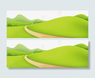 春天 田野 山地 小山 绿地免抠