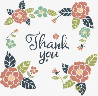 山茶花朵谢谢你卡片免抠