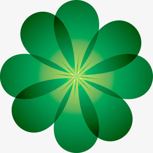 绿色梦幻春天花朵设计个性免抠