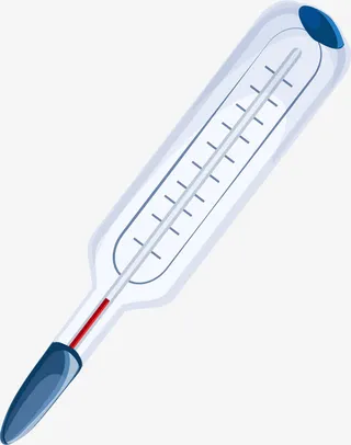 卡通白色温度计医疗用品免抠