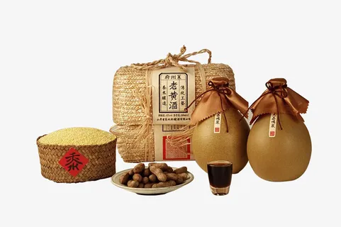 实物老黄酒小米煮花生免抠