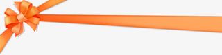 橙色蝴蝶结彩带边框设计免抠