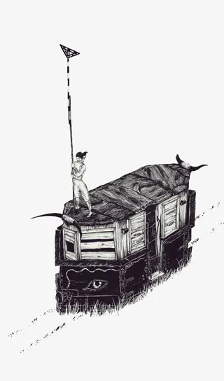 站在高处的人创意插画免抠