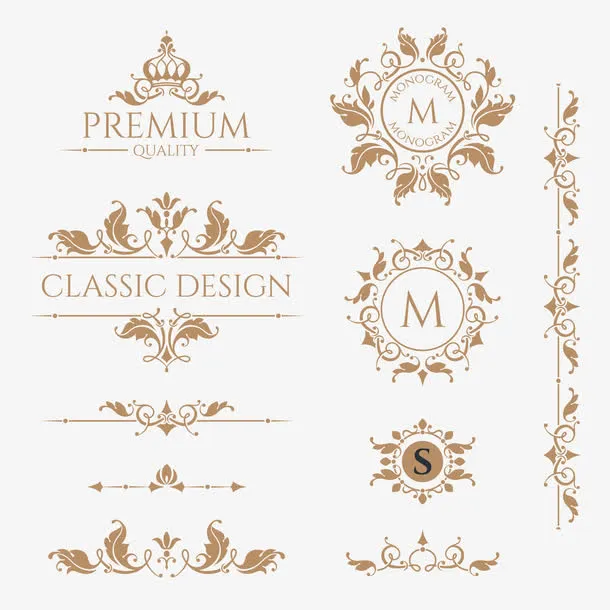 矢量欧式花纹免抠