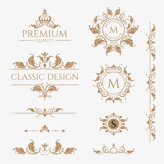 矢量欧式花纹免抠