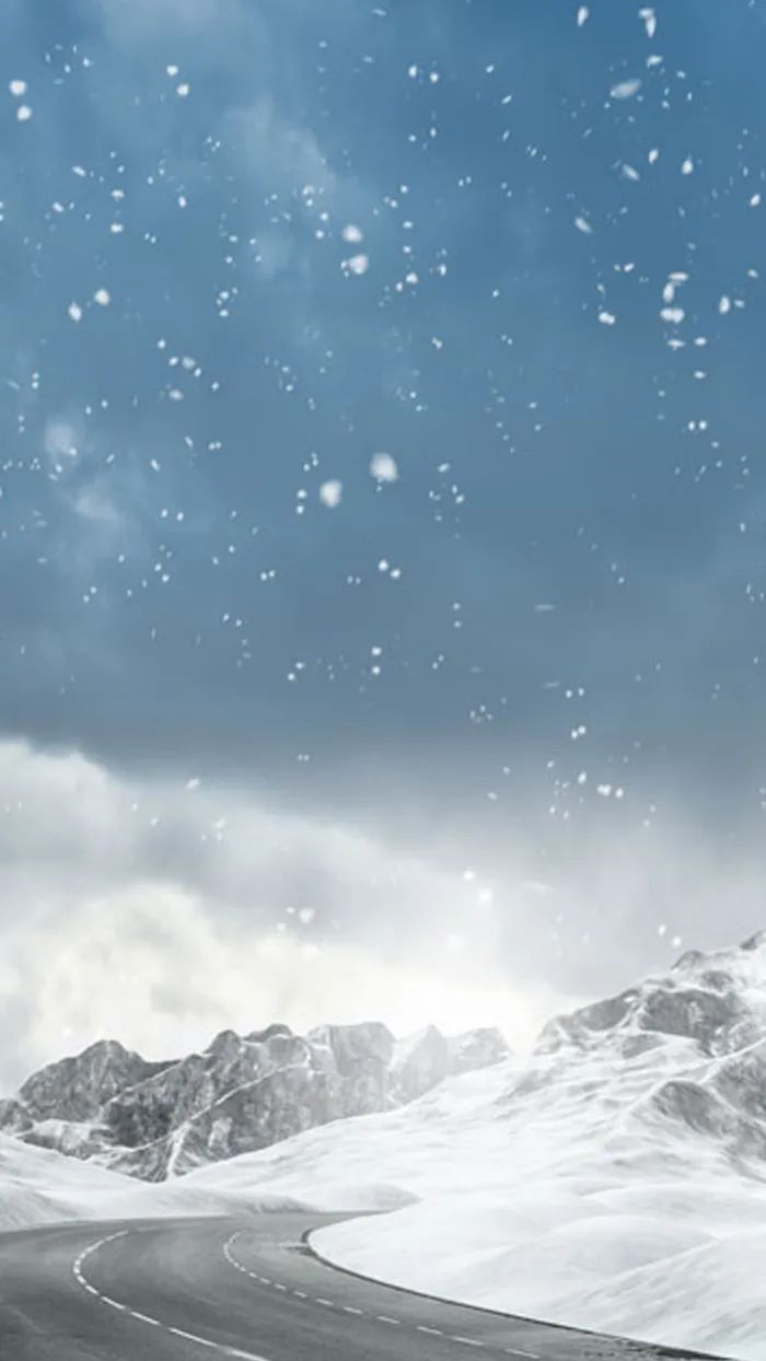 雪景下的公路H5背景高清