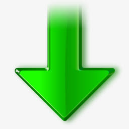 绿色下载箭头图标免抠