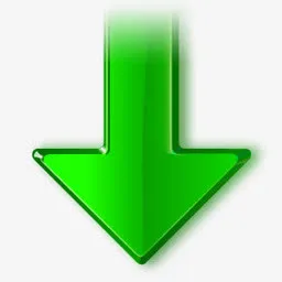 绿色下载箭头图标免抠