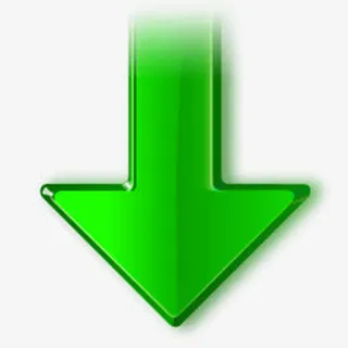 绿色下载箭头图标免抠