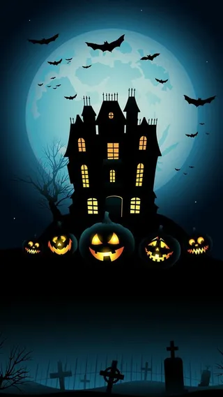 梦幻神秘万圣节H5背景高清