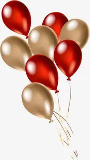 金属质感气球婚礼免抠