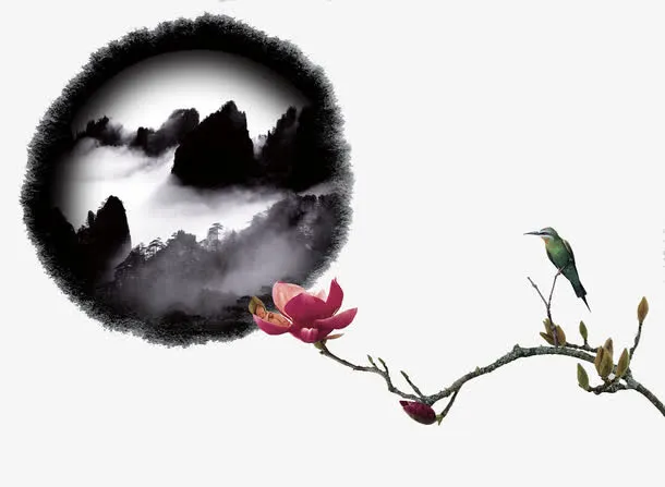 水墨风景免抠