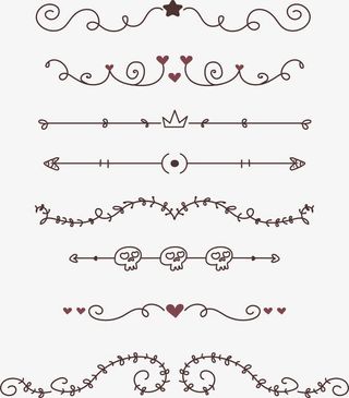 可爱花藤骷髅分割线免抠