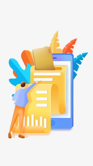 线上试卷资料类插画免抠