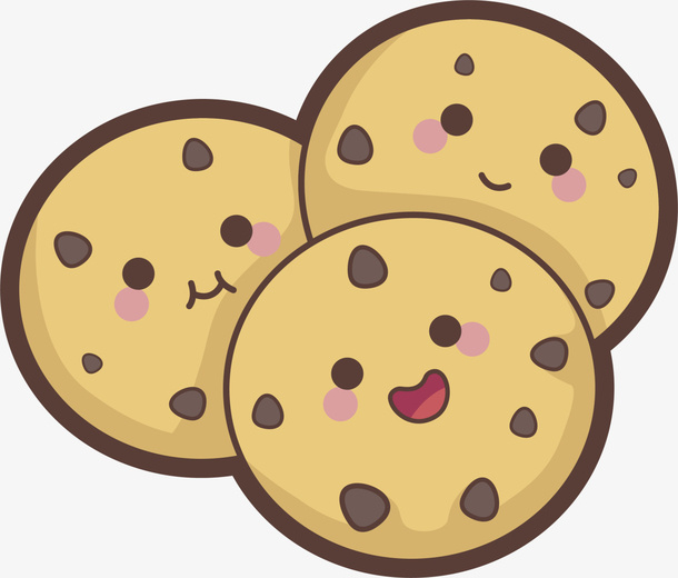 微笑可爱卡通饼干免抠