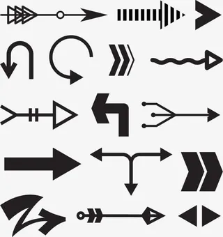 扁平化箭头矢量免抠